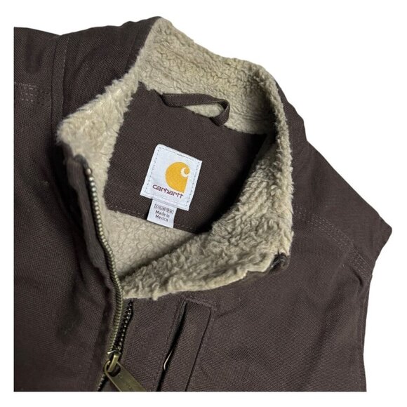 CARHARTT Canvas Sherpa Fleece Lined Winter Outdoor Womens Work Vest Womens XL - Picture 5 of 5